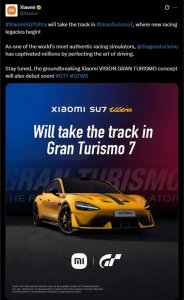 ​小米SU7 Ultra确认加入《GT赛车7》 首次收录中国品牌车型