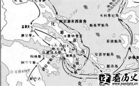 萨拉米湾海战交战图