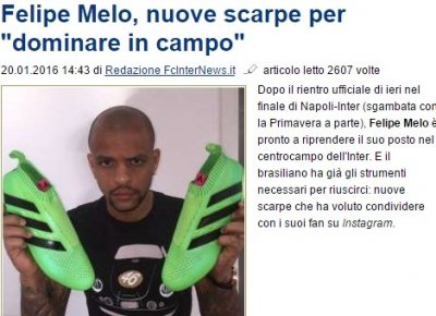 ​梅洛晒新鞋：我要掌控球场