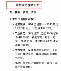​DeepSeek分析山东省16个地级城市的综合实力和发展潜力