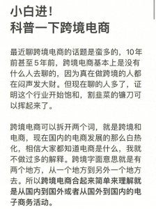 ​小白进！科普一下跨境电商