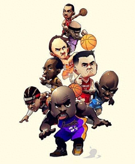 NBA球星动漫图：科比神似霍华德，麦迪单手霸气抓球，姚明最帅