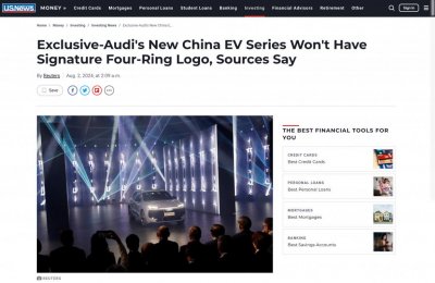 ​放弃“四环”标？奥迪电动车最新消息
